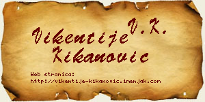 Vikentije Kikanović vizit kartica